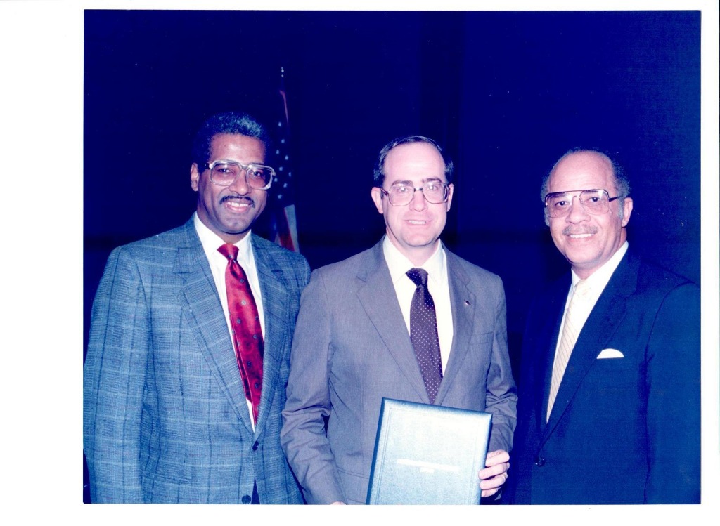 William Bell, President of Birmingham City Council; Sammy Rumore,  President of Crestwood Neighborhood Association, and Mayor Richard Arrington, Jr.

1988