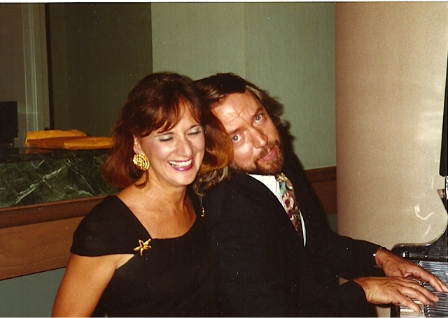 Franklin Courson and Nancy Latona at a previous reunion, looking like professional entertainers.